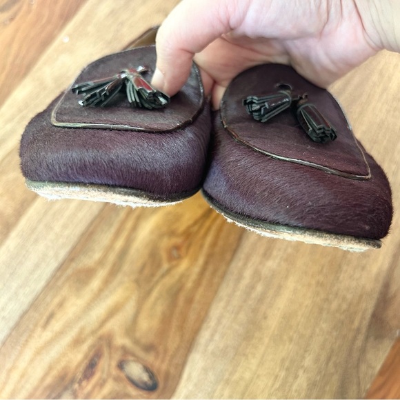 J Crew Biella calf hair leather maroon loafers - Picture 6 of 12